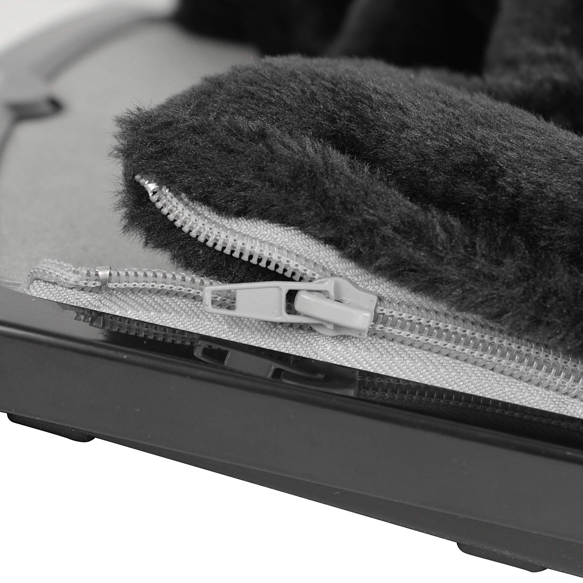 FISHTEC Chauffe Pieds Chauffant Électrique - Chancelière avec Thermostat, 2 Niveaux de Température Maintien vos au Chaud en mn Housse Lavable machine Noir