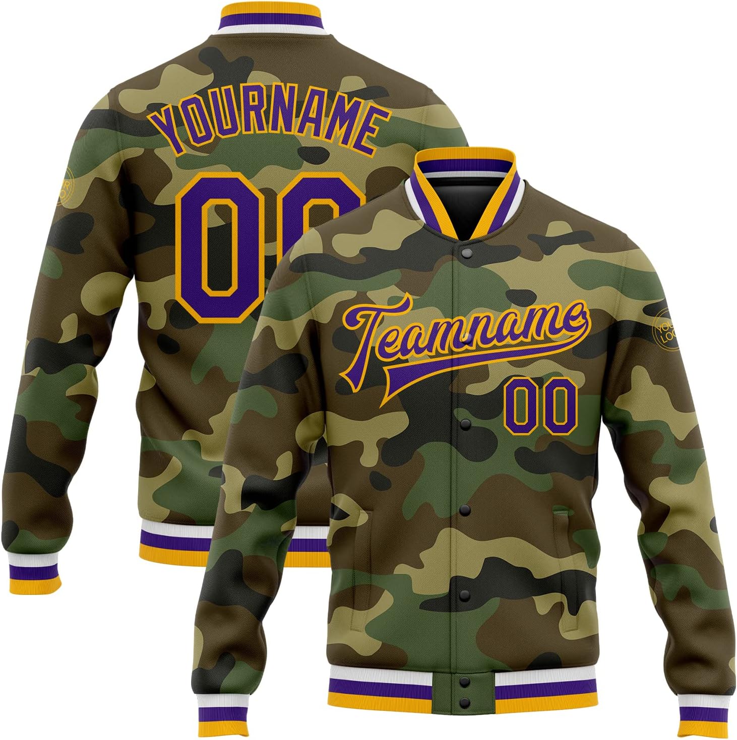 Jacket Designs Custom Varsity Letterman Bomber Jacket Personalized - Main Image