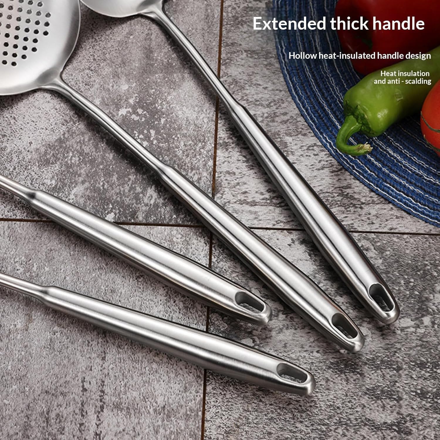 Set di 4 Spatole in Titanio Puro - Utensili da Cucina Antiaderenti, Resistenti E Durevoli, Ideali per Schiumare, Intingere E Girare, Accessori Essenziali per La Cucina. 7PCS M