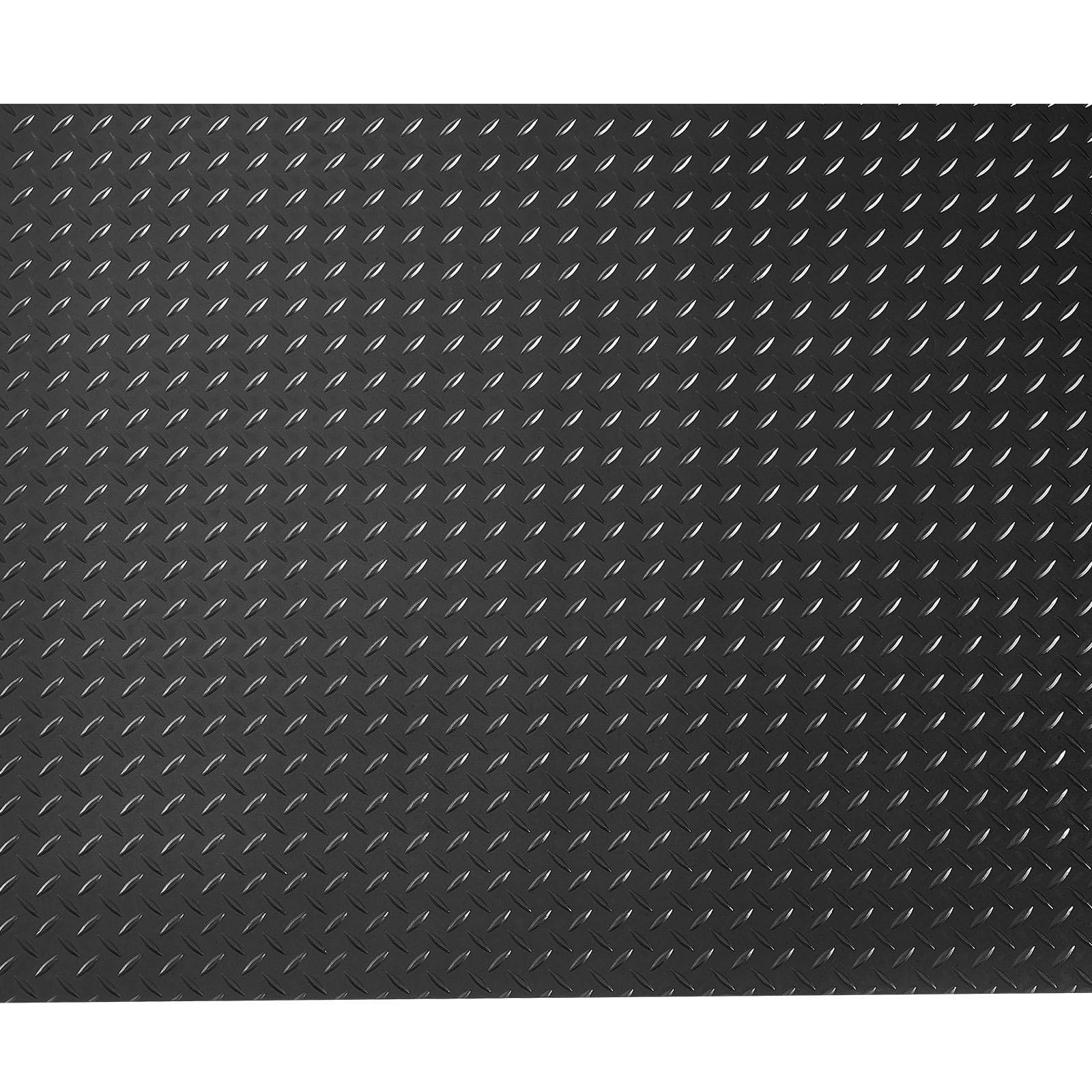 VEVOR Tapis Sol Garage 1,22 x 6,1 m Rouleau Revêtement de Sol Garage Caoutchouc Antidérapant Résistant à l'usure Épaisseur à Motif Diamant 3 mm pour Garages Ateliers Entrepôts Salles de Sport, Noir