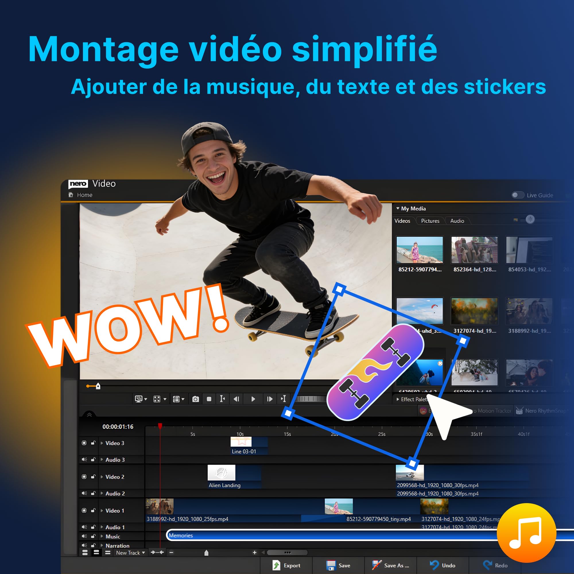 Nero Video 2026 | Logiciel de montage vidéo | Éditeur vidéo 4K et 8K avec plus de 1000 effets, suivi de mouvement, montage multipiste, création DVD et Blu-ray | Licence à vie | Windows 11/10/8/7