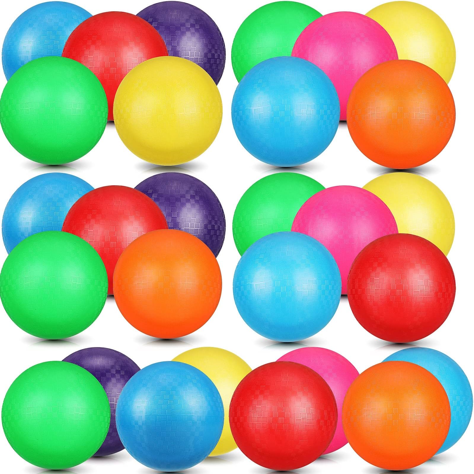 Jerify 40 Pack 8.5 inch Playground Balls Bulk Colorful Inflatable Bouncy Dodgeball Handball Kickball for Kids Adults Ball Games, Gym, Camps, Picnic,Beach, School,Indoor and Outdoor Games