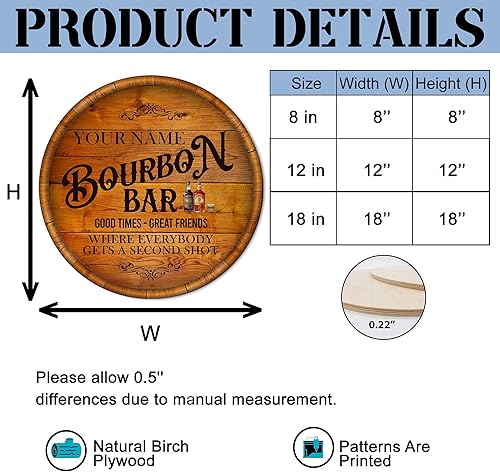 Miniatura 2 de Artsy Woodsy Placa de pared de madera de bar de bourbon personalizado, letrero rústico de bar, sala de salón vintage, sala de degustación, salón,