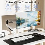 Fydeamer Single Monitor Arm, Heavy Duty Gas Spring Monitor Mount for 17-32 Inch Screens up to 19.8lbs, Full Motion Adjustable Monitor Desk Mount with VESA 75x75/100x100mm Compatibility, White