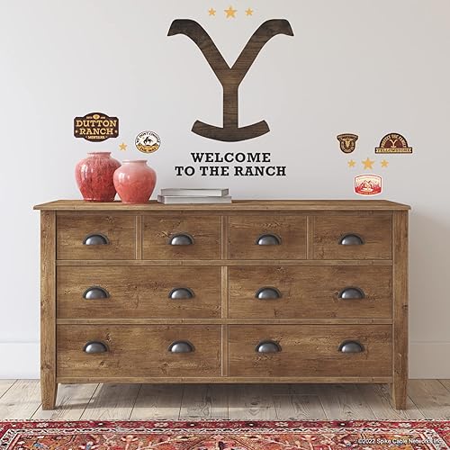 RoomMates RMK5347GM Yellowstone Dutton Ranch - Calcomanías de pared gigantes para despegar y pegar