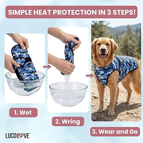 Miniatura 5 de Chaleco refrescante para perros, rendimiento ligero de 2 capas, cobertura completa UPF50+ y ajuste ajustable para perros pequeños a grandes