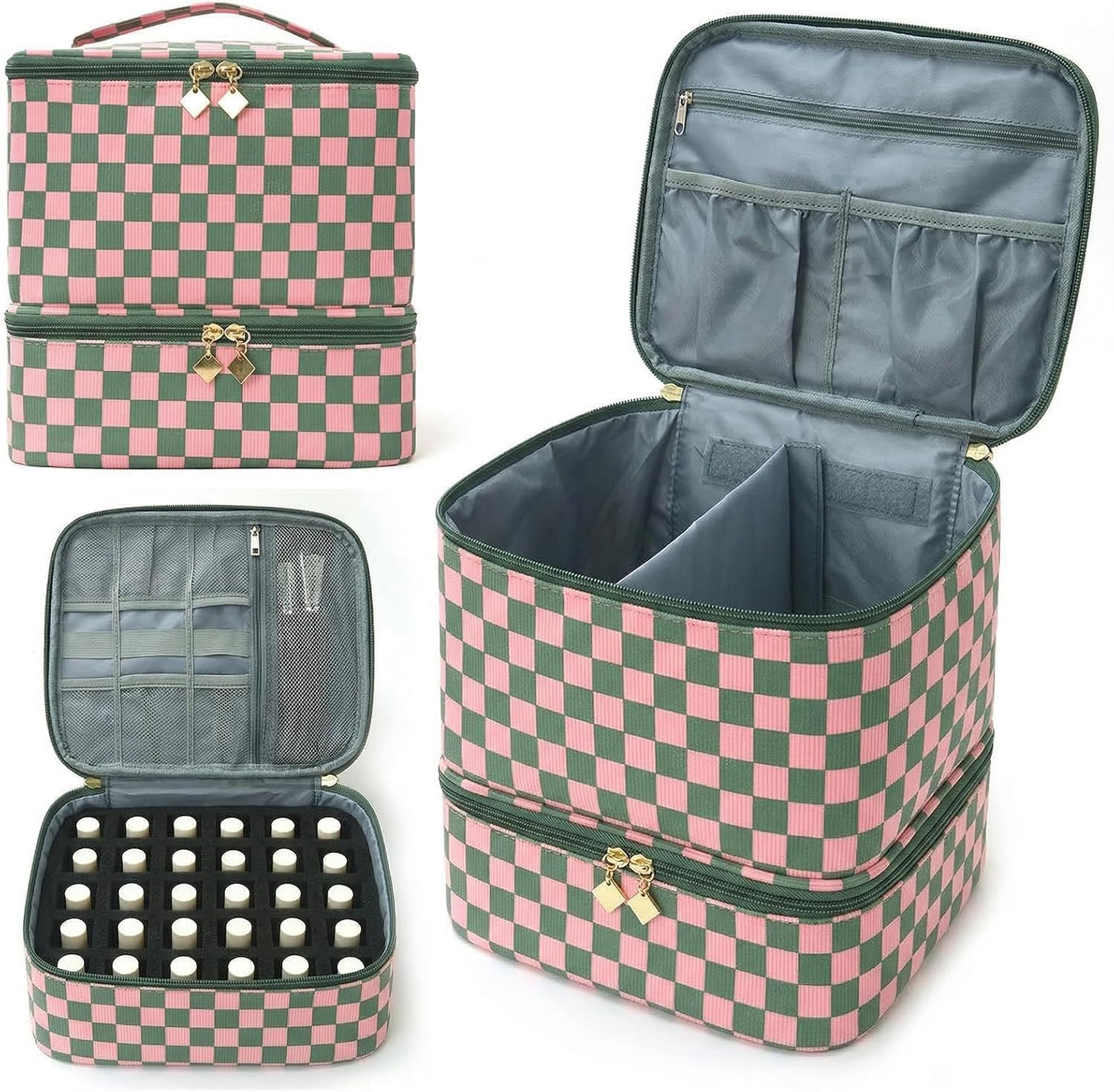 Grid storage bag, double-layered corduroy material
