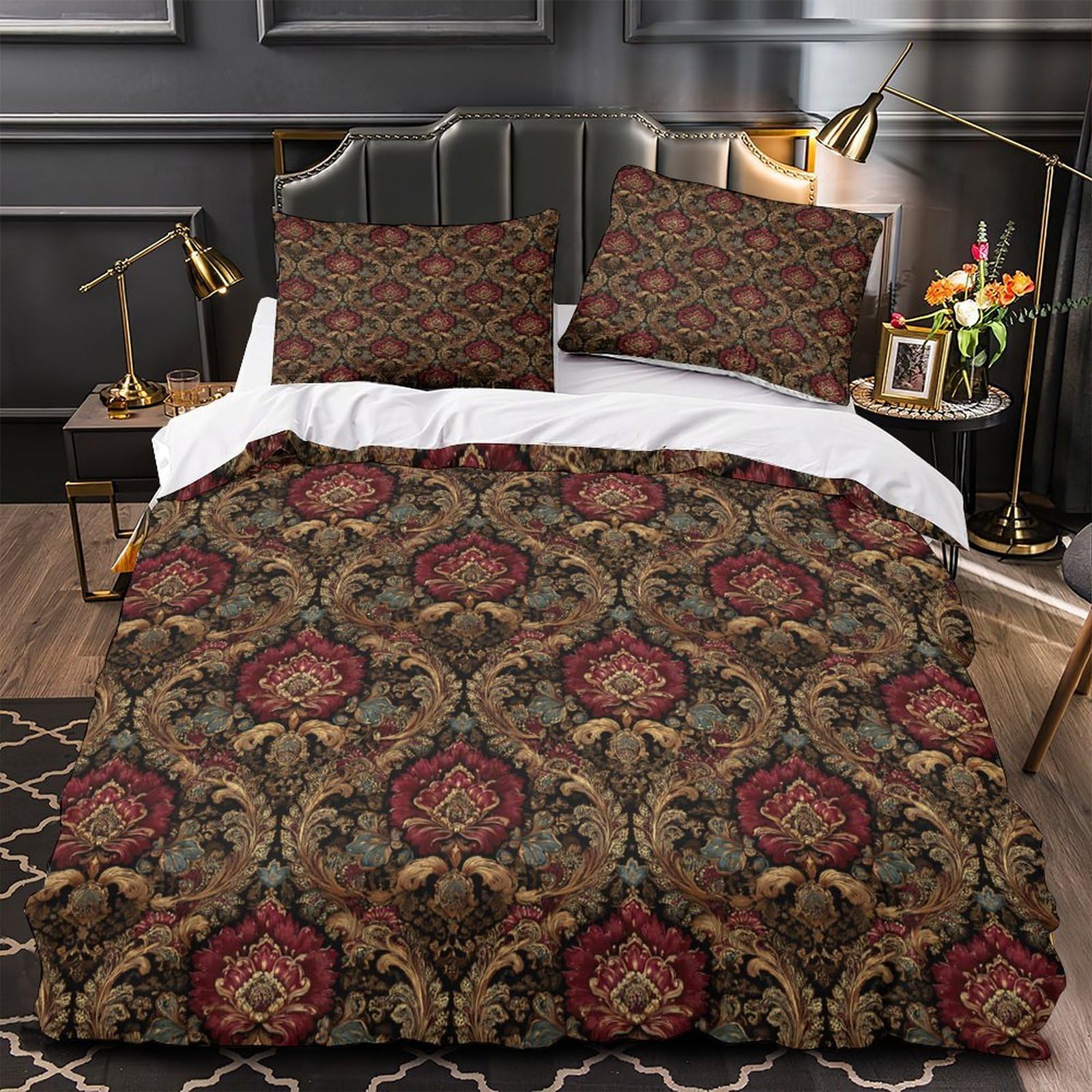 Housse de couette microfibre de qualité supérieure au fini effet 3D confortable 260x220cm