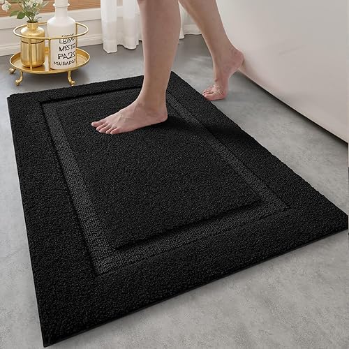 Miniatura 25 de LUMI Alfombras de baño ultrasuaves antideslizantes con parte trasera de goma, absorbente y lavable, de secado rápido, alfombra de felpa de