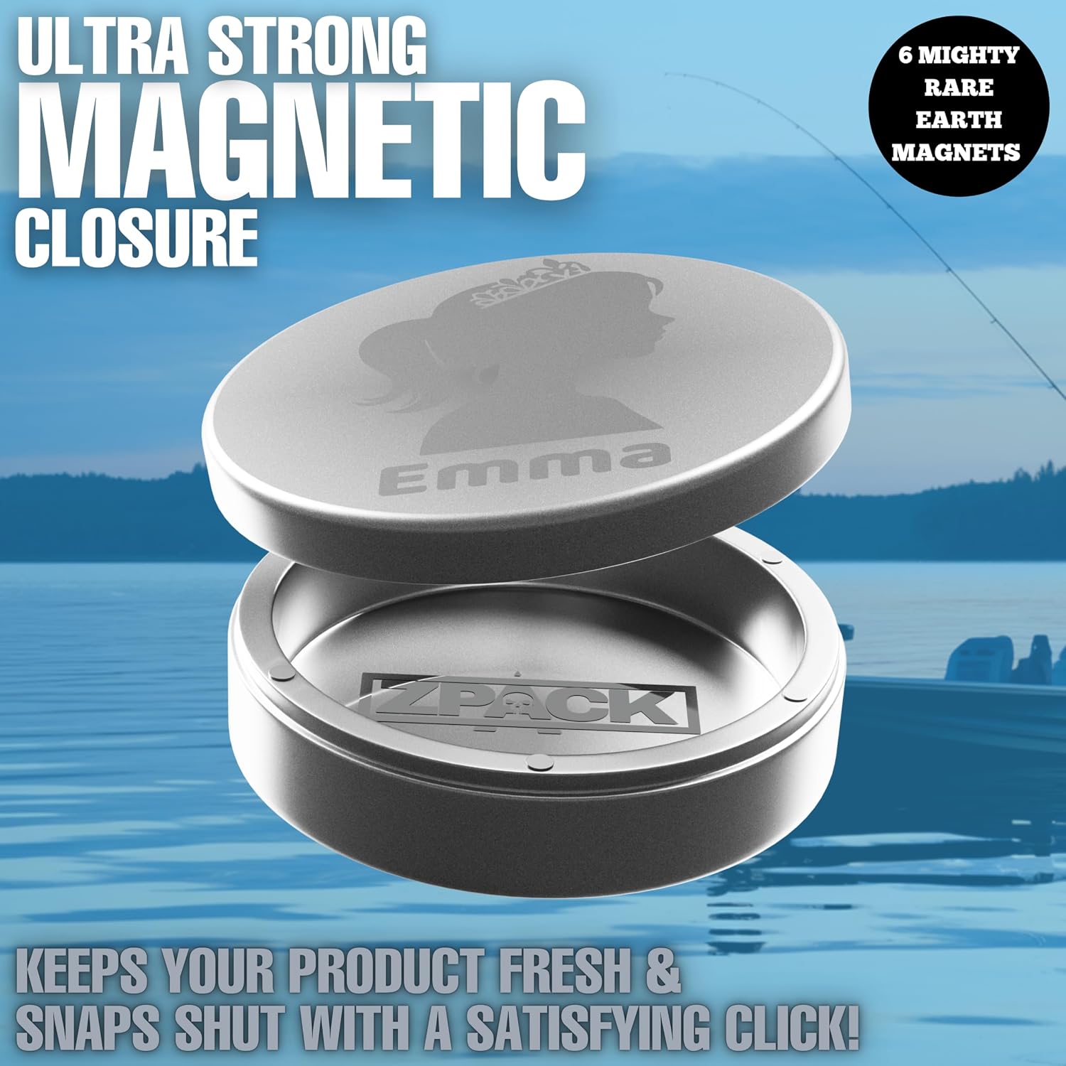 ZPACK Custom Zyn Metal Can Magnetic, Gadgets For Men, Custom Zyn Can, Laser Engraved EDC Tin with Magnetic Closure, Personalized Slim Metal Pouch Can, Gift For Him - Customizable (Your Logo)