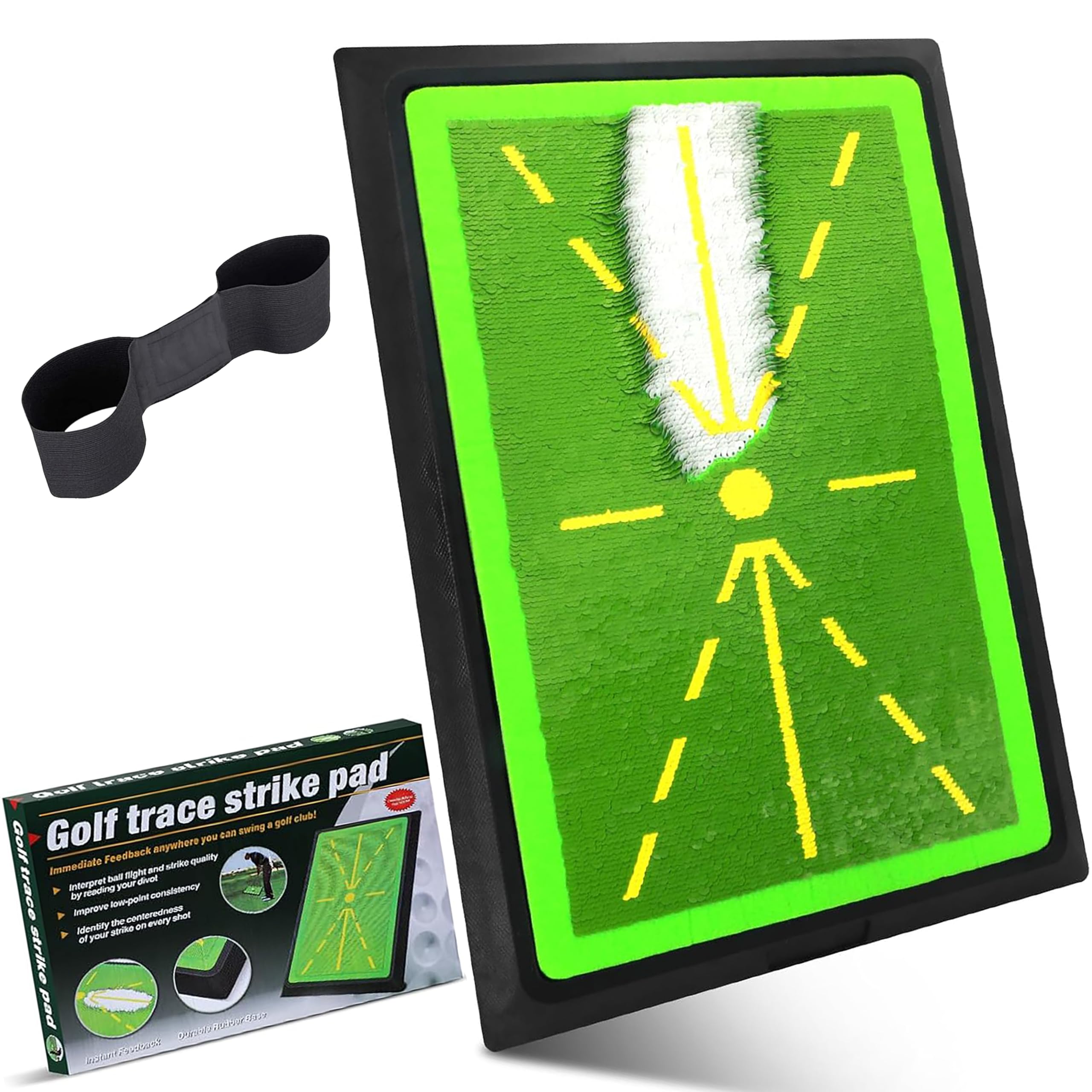 Golf Swing Path Feedback Training Mat - Indoor and Outdoor Practice Mat with Non-Slip Rubber Backing - Improves Swing Accuracy and Shots - Golf Training Aid for Beginners and Advanced Players