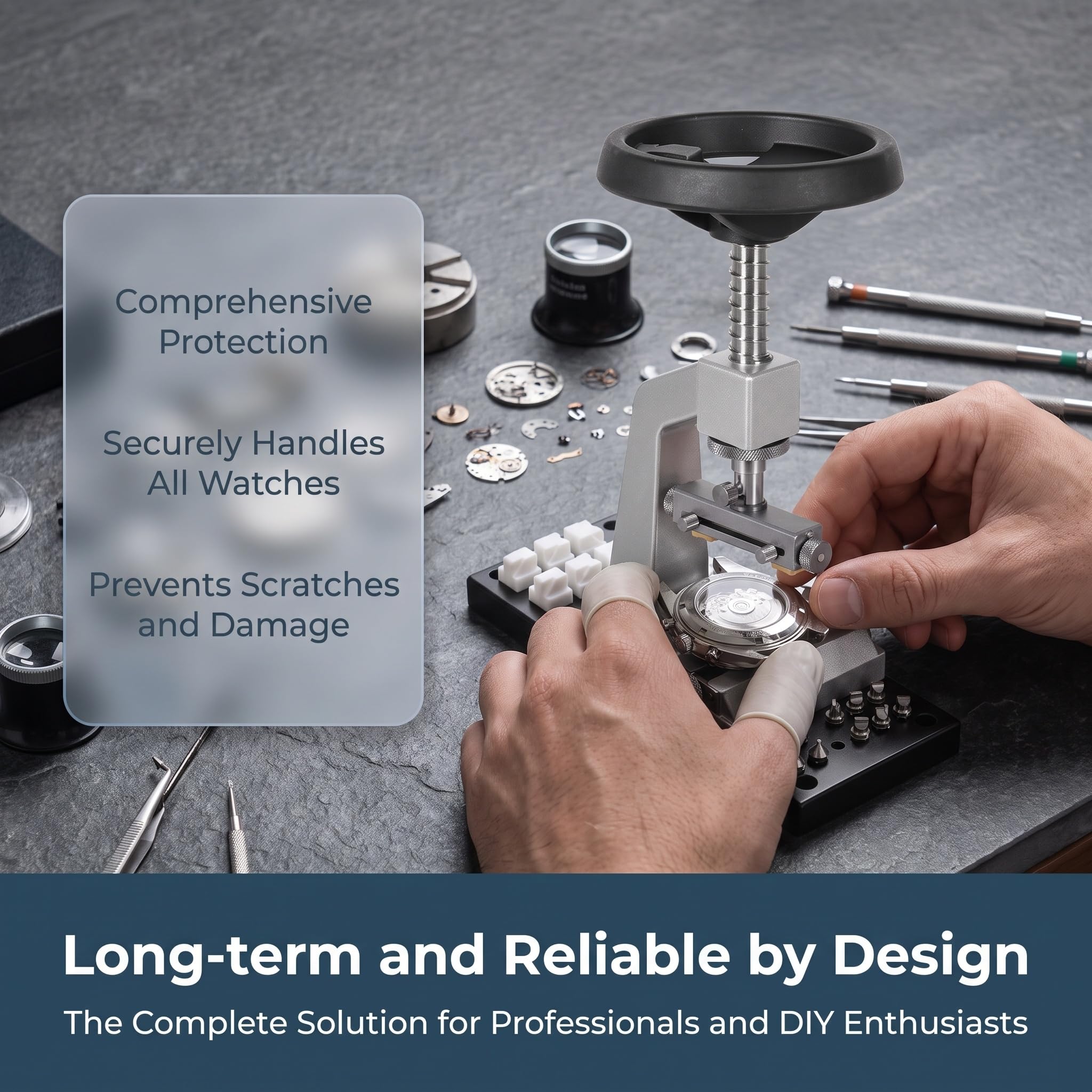 Herramienta Profesional para Abrir La Tapa Trasera De Los Relojes: Base De Metal Resistente para Facilitar La Reparación Y Fabricación De Relojes, Ideal para Relojeros Y Aficionados Al Bricolaje.