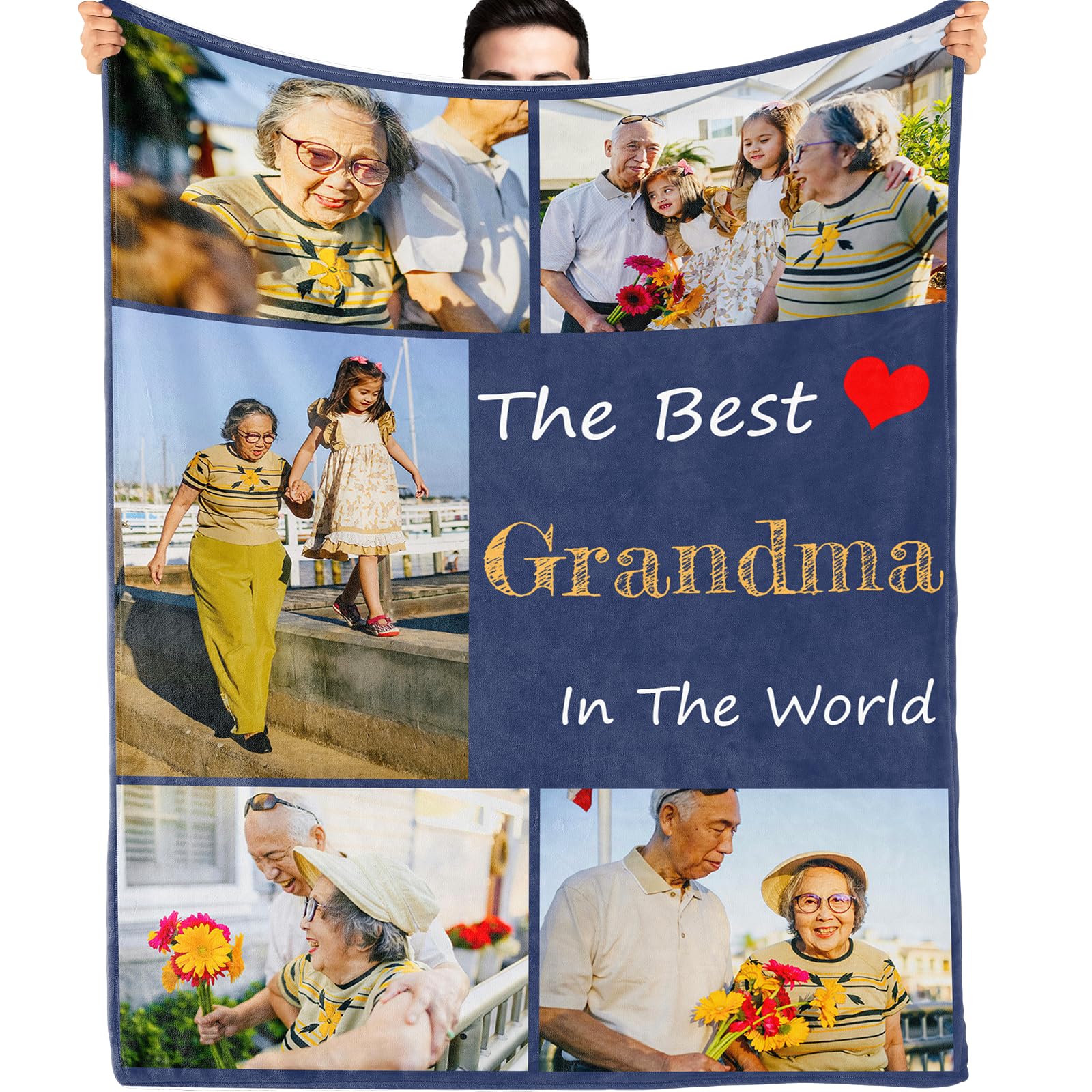 Personalised Photo Blanket for Adults and Kids, Custom Blanket with Picture and Text, Unique Christmas, Valentine’s, Anniversary, Birthday Gift for Her, Him, Girlfriend, Boyfriend