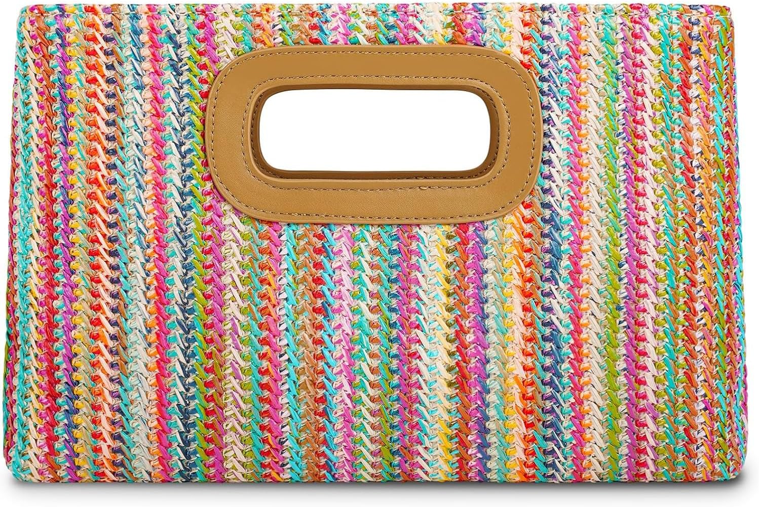 Top Handle Clutch Handbags for Women,Summer Clutch Purse with Handle、Raffia Woven Shoulder Crossbody Evening Handbag