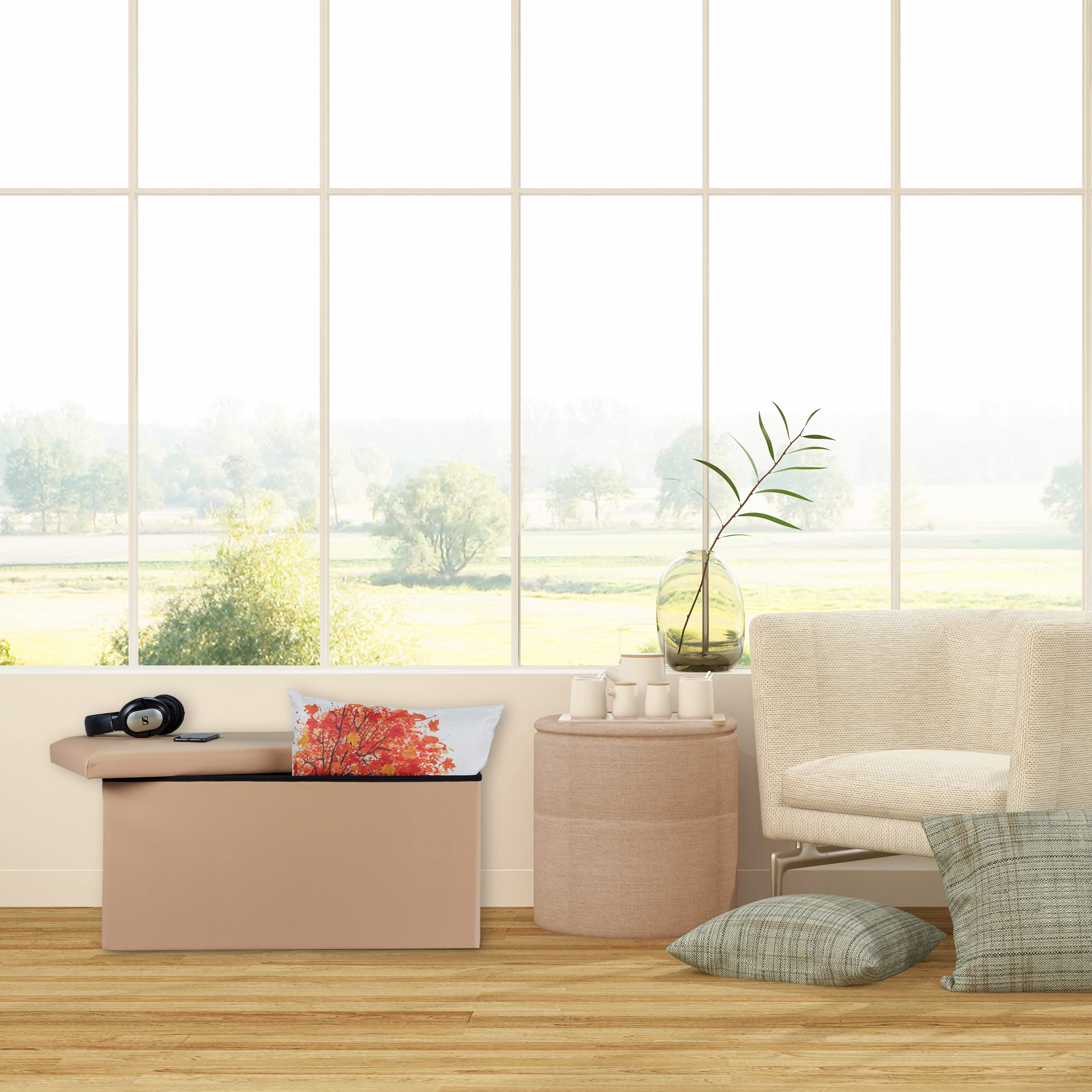 Relaxdays – Banc enfant rembourré en cuir synthétique – Espace de rangement 60L – Dimensions H35xL76xP37cm – Charge max 120kg – Confort optimal
