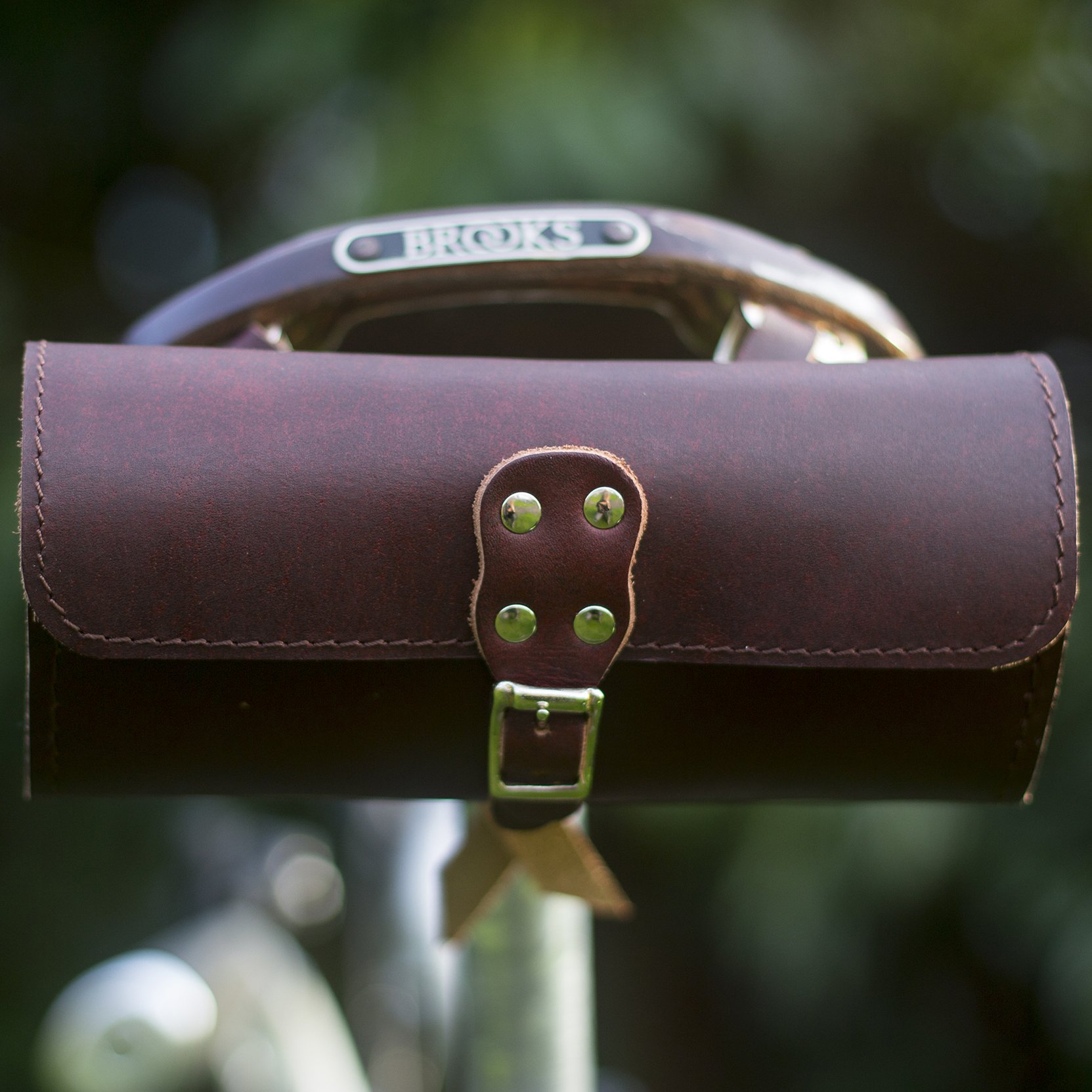 Saddle Bag Genuine Leather WINE BROWN Good For Brooks Saddle BROO-CHER