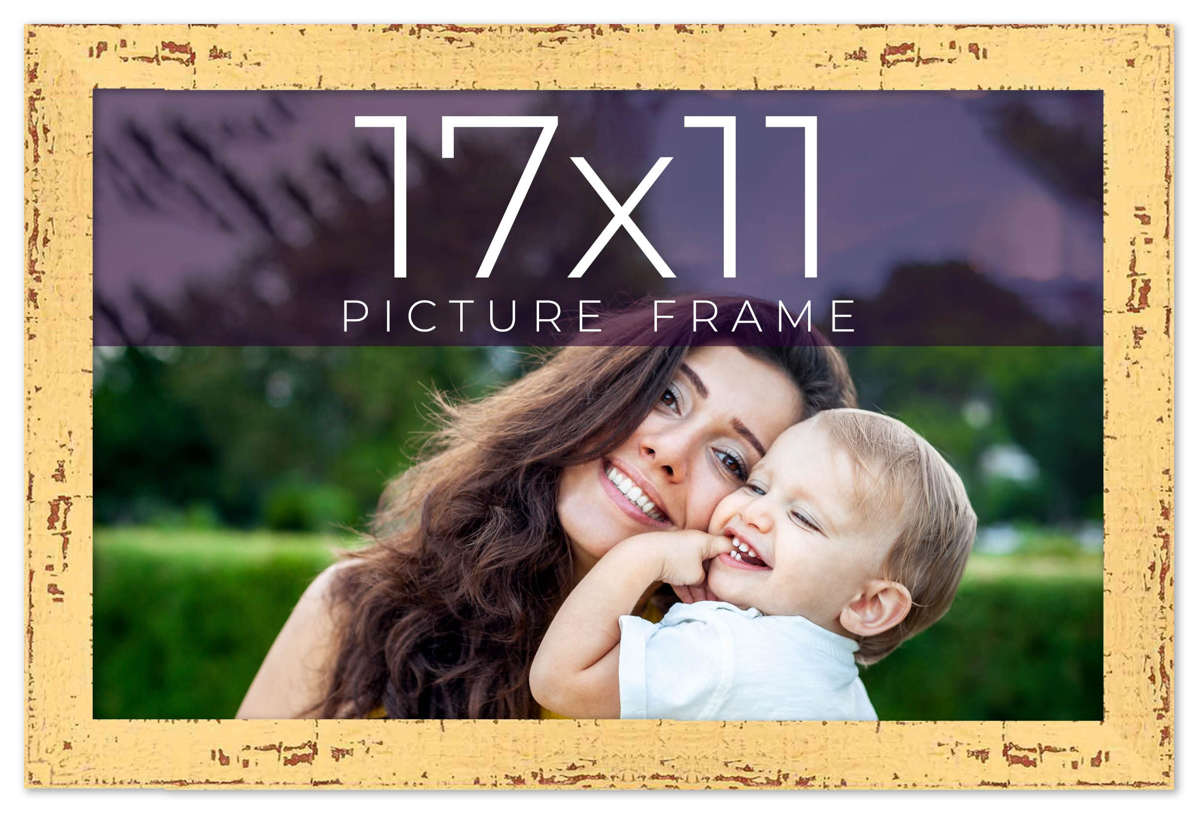 Amazon.com - 17x11 Frame Yellow Real Wood Picture Frame Width 1.25