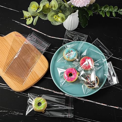 Miniatura 7 de Geyoga 480 bolsas de celofán resellables transparentes autoadhesivas para galletas de celofán para embalaje de galletas, regalos, regalos,