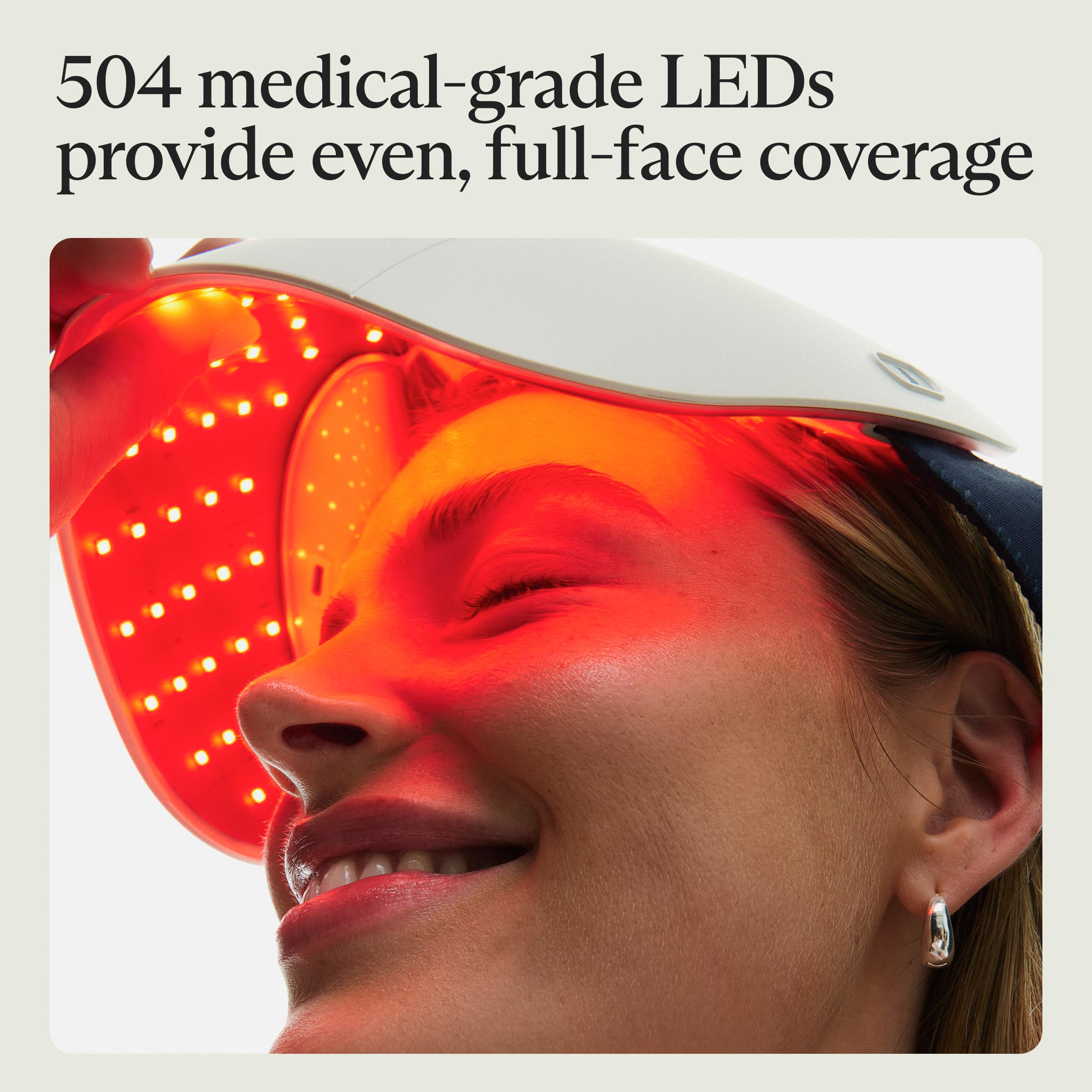 TheraFace Mask Glo by Therabody | Cordless LED Face Mask with Red, Blue & Infrared Light | at-Home Light Therapy Mask for Radiant, Healthier-Looking Skin | Includes Protective Eye Shield