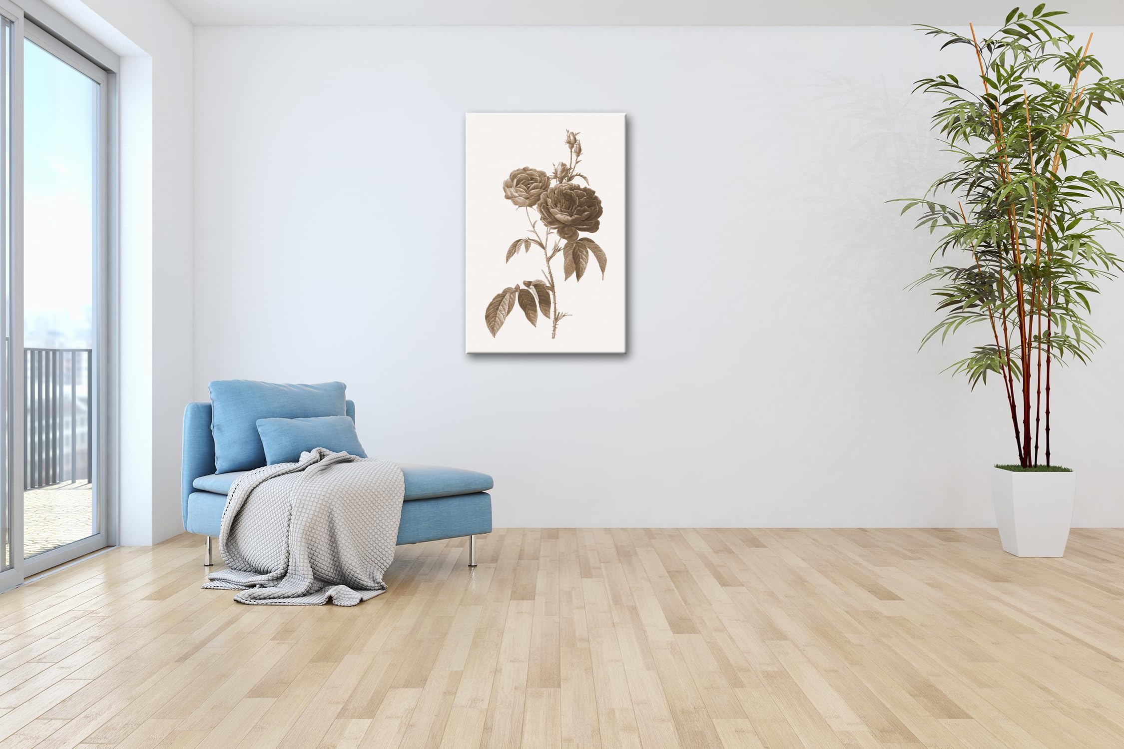 deyoli Obraz na płótnie delikatne płatki róż, klasycznie ilustrowane naturalnym pięknem format: 100 x 70 cm XXL druk artystyczny obraz na blejtramie/obraz ścienny/dekoracja salonu