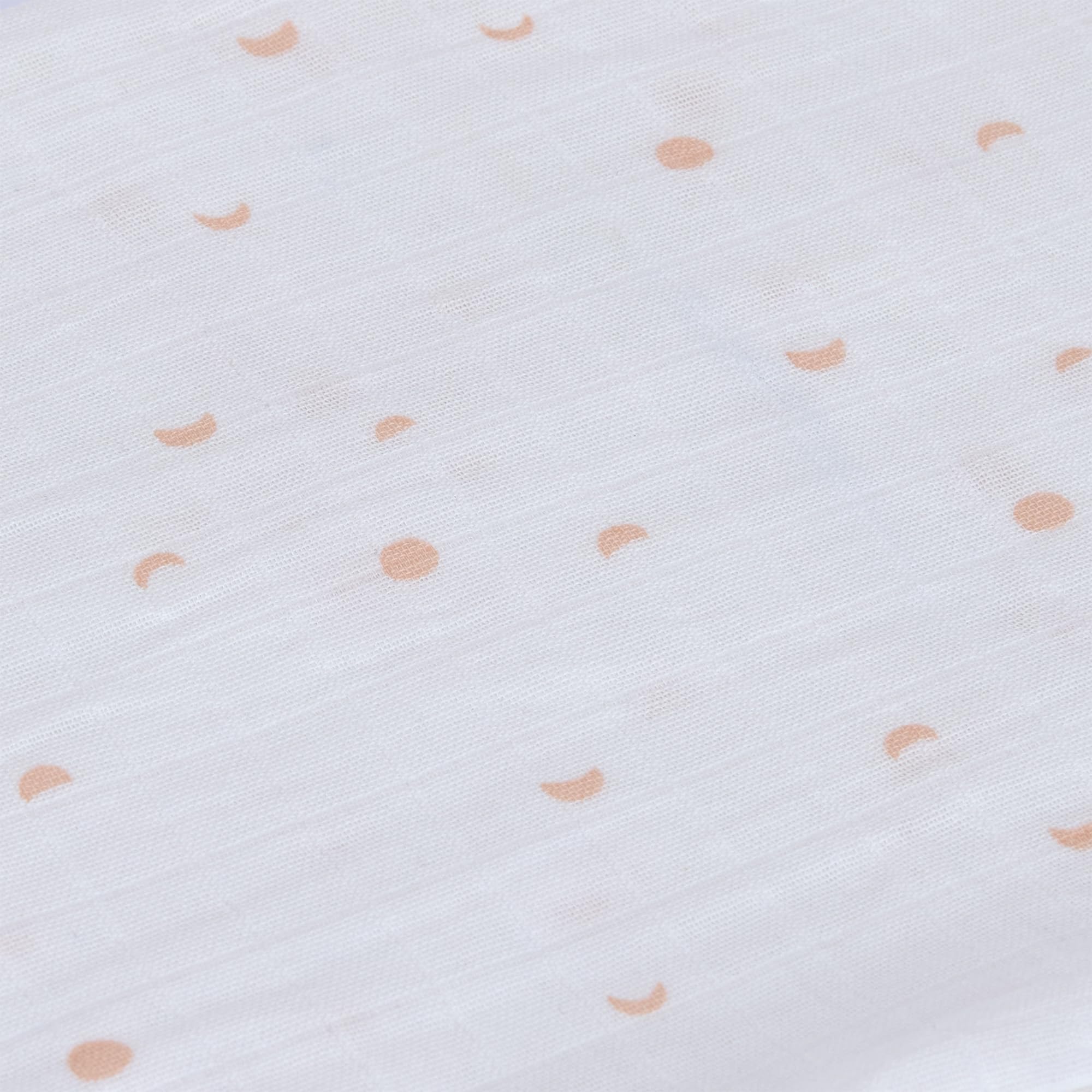 LÄSSIG Coperta Puck per neonati Panno di garza Set di 3 pezzi in cotone 85 x 85 cm GOTS Moon peach