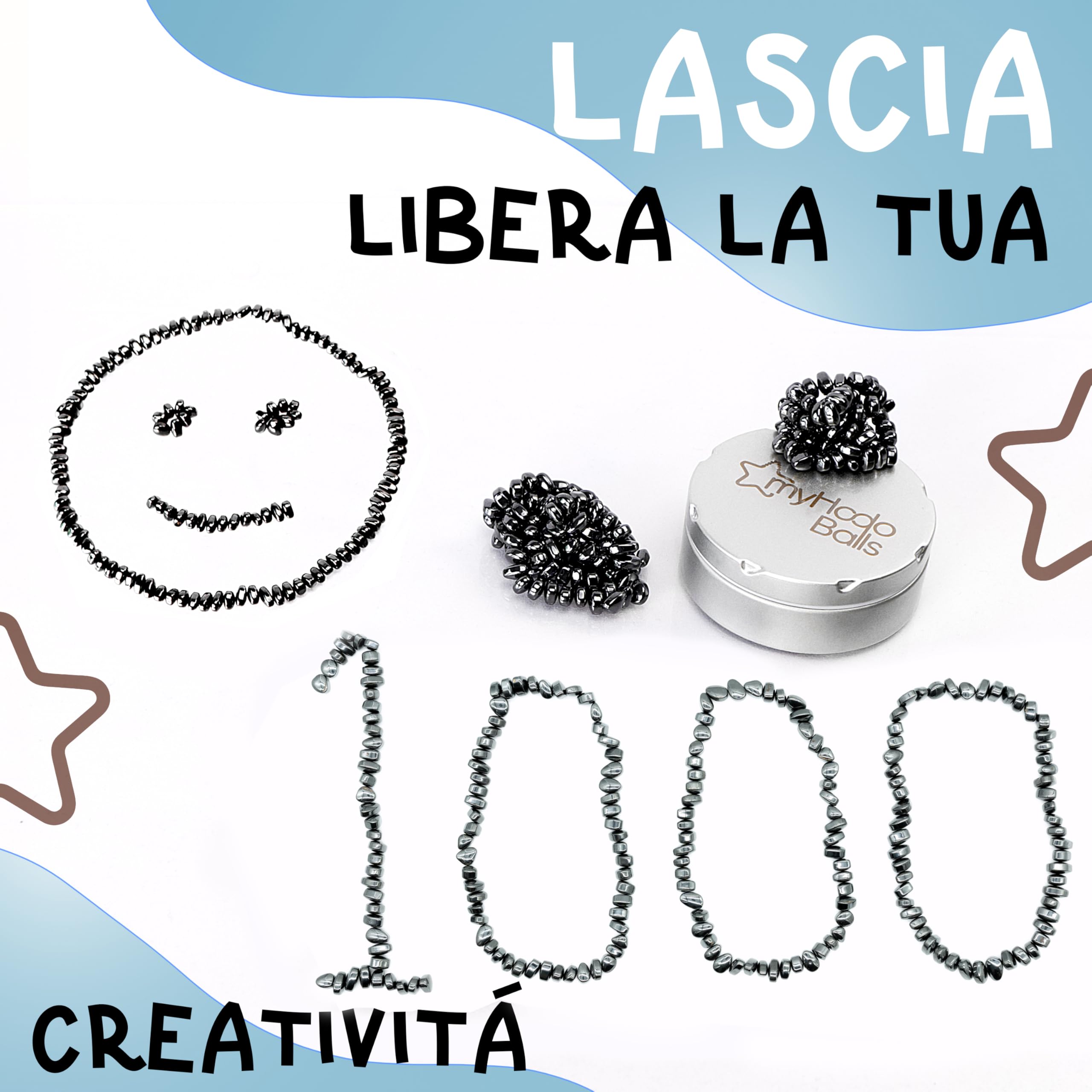 myHodo Crack Magnets Set Premium (1000+ Pezzi, 5-7 mm) | Forza Magnetica Moderata | Idea Regalo Originale | Mini Magneti in Ferrite per ASMR, Relax e Concentrazione | Pietre Magnetiche