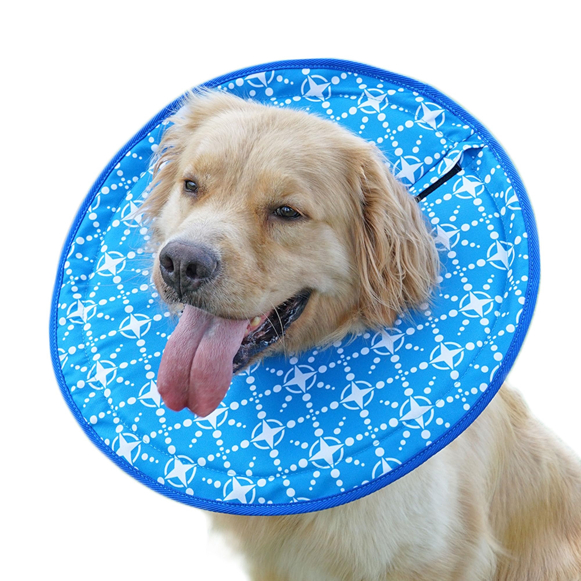 Aberatail Soft Dog Cones for Large Medium Small Dogs After Surgery, Adjustable Soft Cone Collar, Recovery Collars to Prevent Pets from Wounds and Rashes with Hook & Loop and Drawstring (Large)