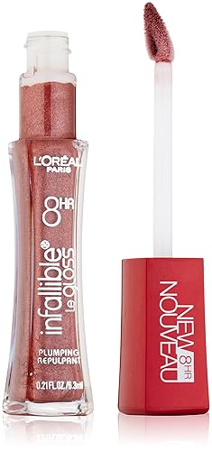 L'Oréal Paris infallible nunca falla plumping Lip Gloss, 0.21-fl oz, Marrón