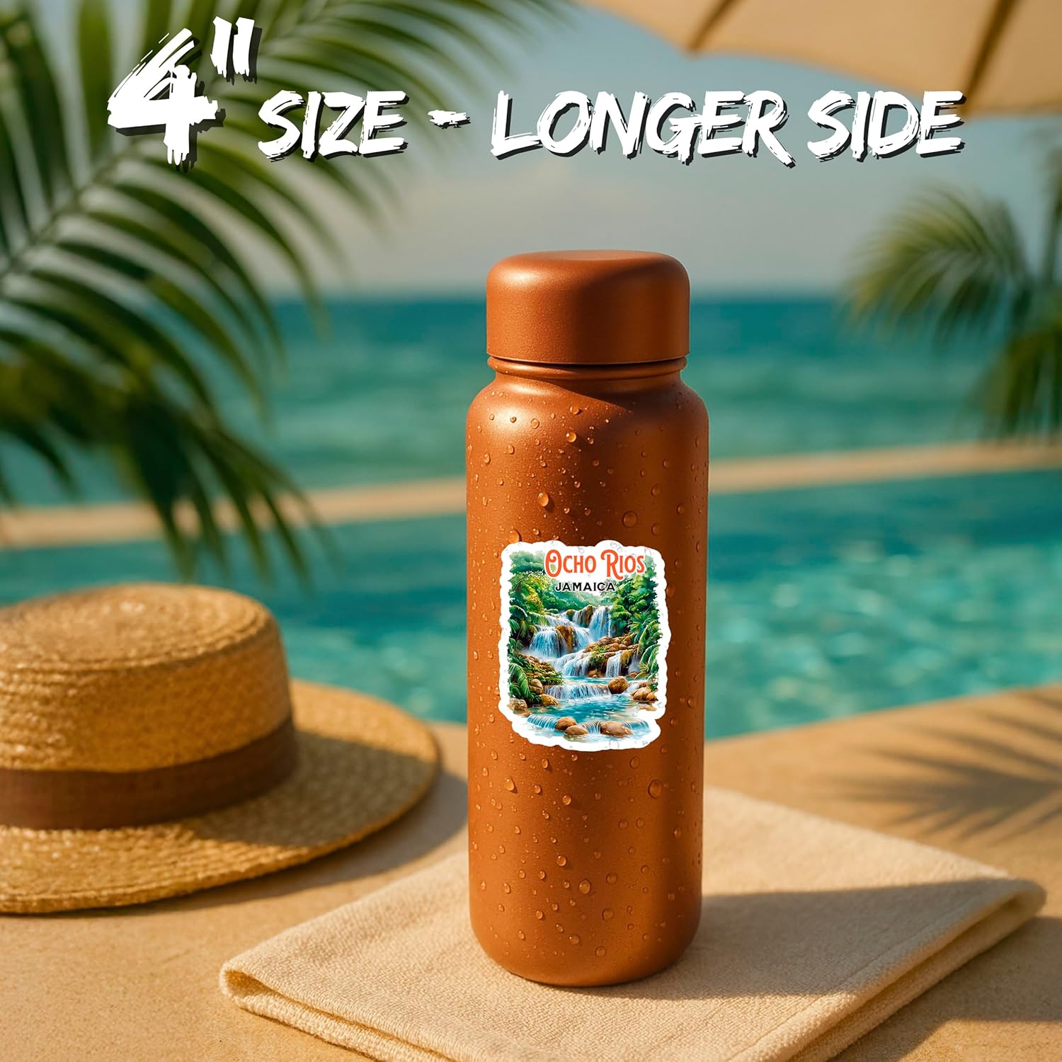 Ocho Rios Jamaica Sticker 4 Inch 2-Pack - Waterproof Vinyl Decal for Laptop Water Bottle Car Tumbler - Durable Aesthetic Long-Lasting Stickers for Adults ID45039 - Image 4