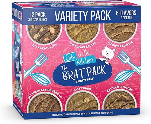 Weruva Cats in the Kitchen Slide N' Serve The Brat Pack - Bolsas variadas de comida para gatos