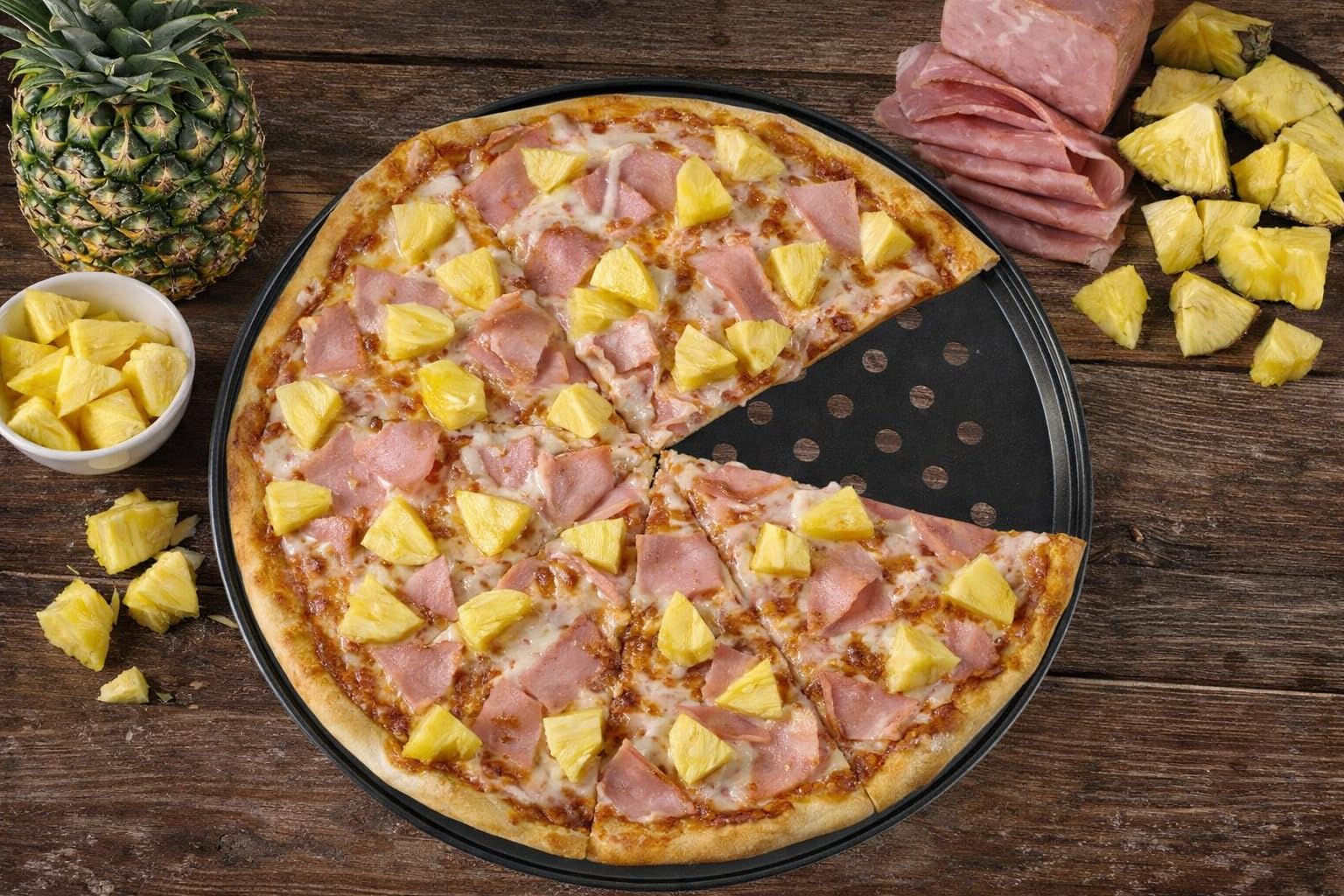 LS Kitchen - 2x Teglie per Pizza - Teglia per Pizza - Teglia Forno Rotonda - Set 2 Teglie Antiaderenti da Forno - Teglia Rotonda - Acciaio al Carbonio - 29 cm