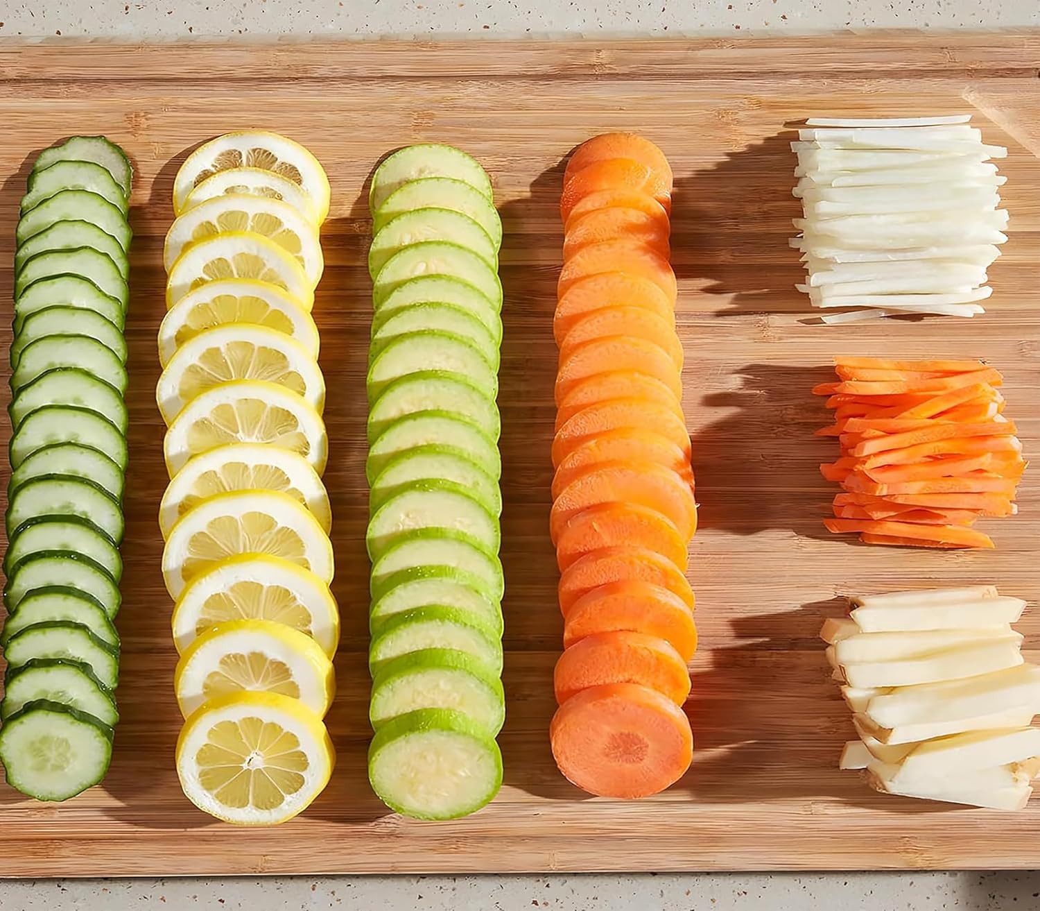 Safety Mandoline Slicer with 7 Blades, Mandoline Food Chopper Vegetable Cutter for Potatoes, Cheese, Apples, Carrots, Onion, Garlic, and More (Gray), large