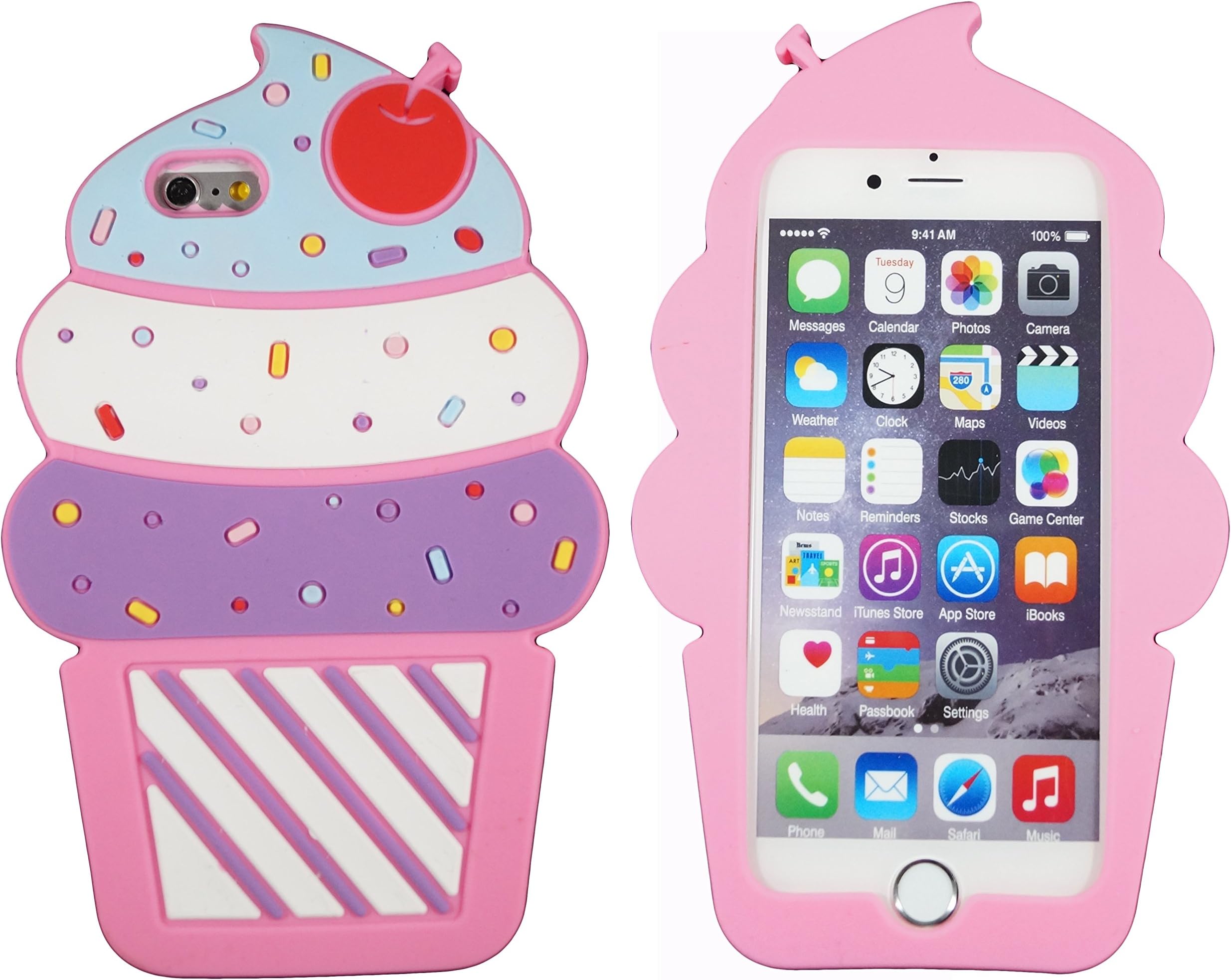 coverstop® Ice Cream 3d Pink Ice Cream Cone With Cherry And Sprinkles Case For Iphone 6 6S Plus 5.5 inch Rubber