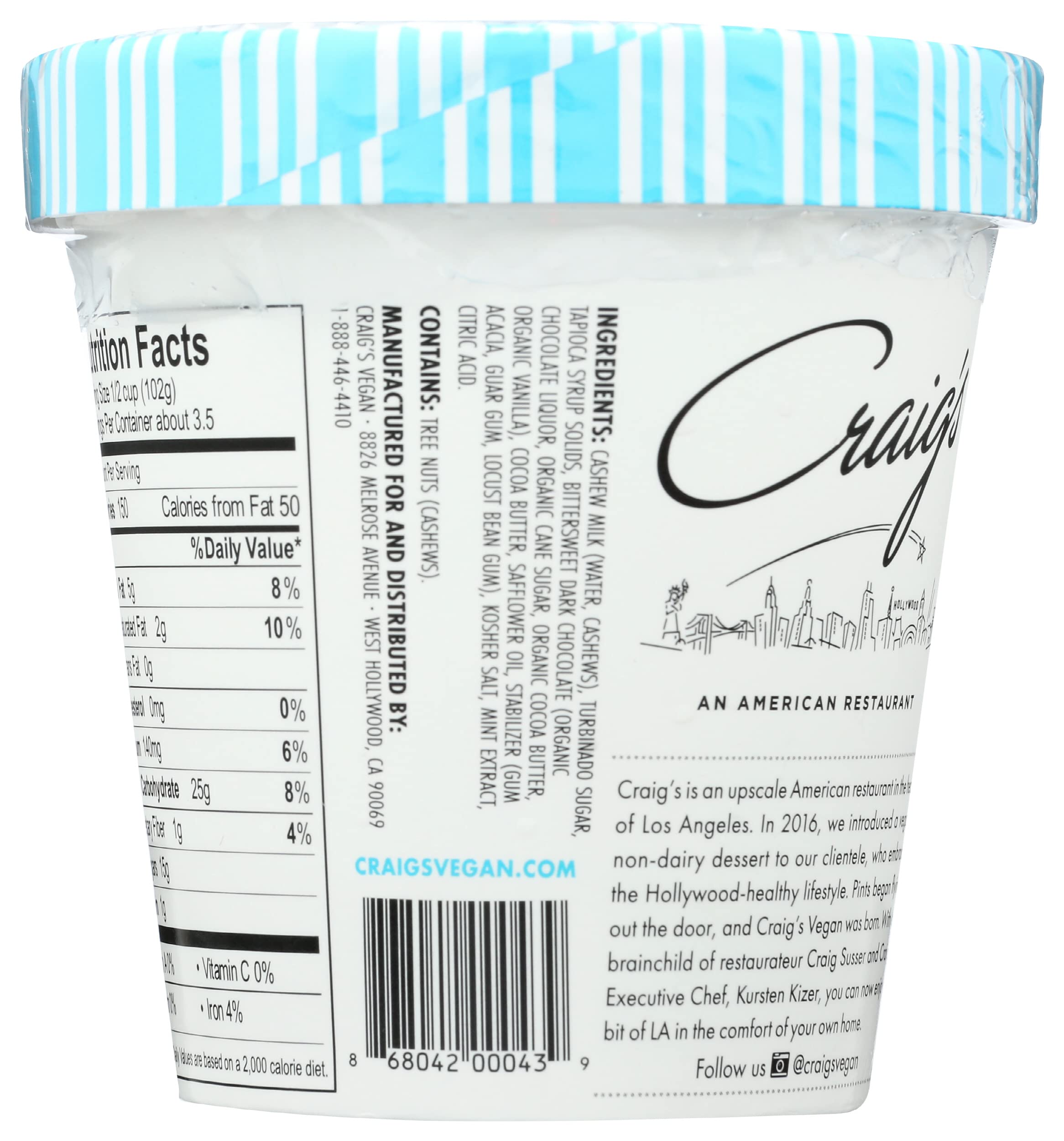 Craig's Vegan Melrose Mint Chip Frozen Dessert, 16 FZ | Grocery