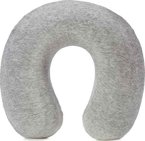 Amazon Basics Cuscino per il collo, in memory foam, 1 unità, Semicircolare, Grigio