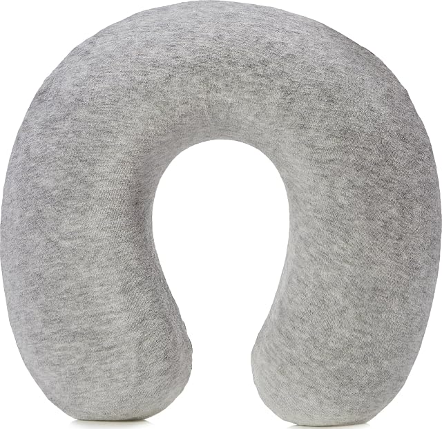 Amazon Basics Cuscino per il collo, in memory foam, 1 unità, Semicircolare, Grigio
