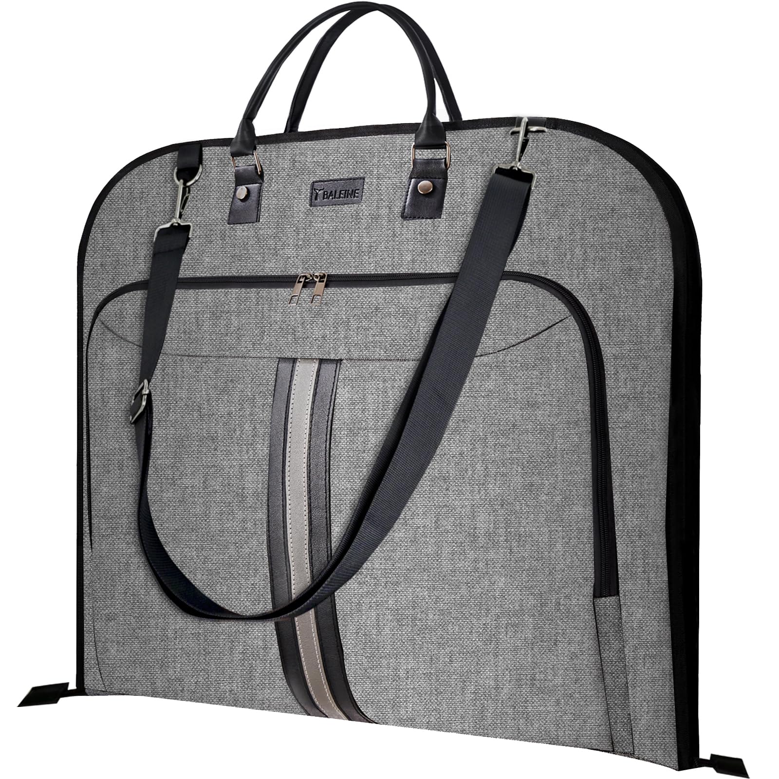 BALEINEBALEINE Travel Garment Bag, Travel Suit Bag for Men, 42'' Waterproof Carry on Garment Bags for Hanging Clothes, Garment Duffel Bag for Travel Business (Grey)