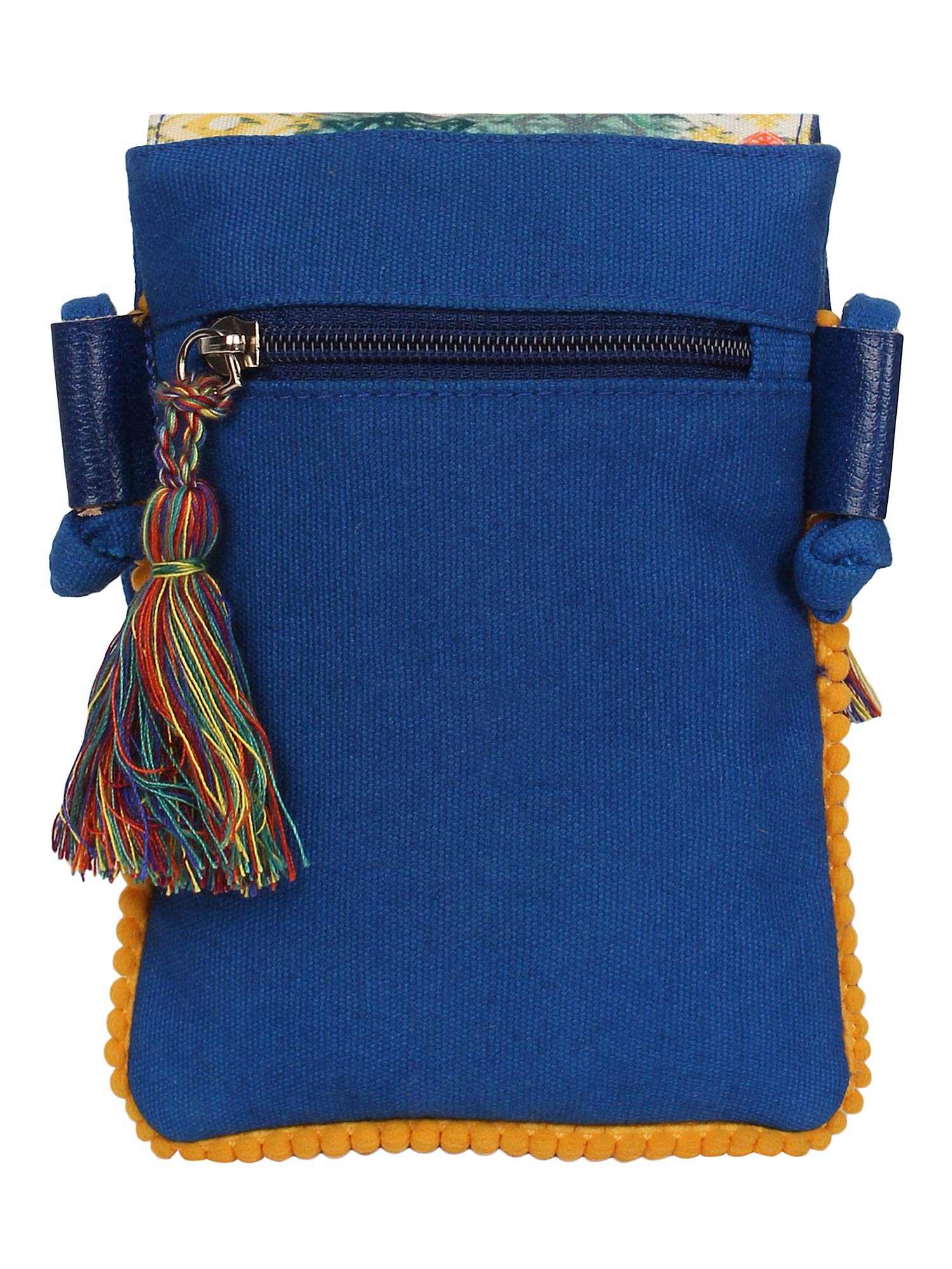 Anekaant Geomat Women's Digital Printed Canvas Sling Bag (Blue and Multicolour) 1