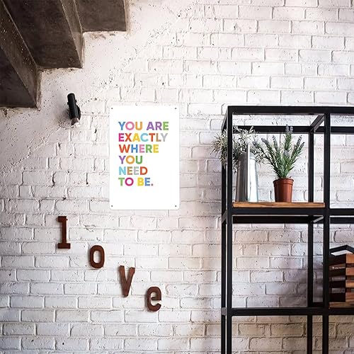 Miniatura 7 de Letreros de metal con texto en inglés You Are Exactly Where You Need To Be, decoración de The Space You Can Think Of para sala de estar, dormitorio,
