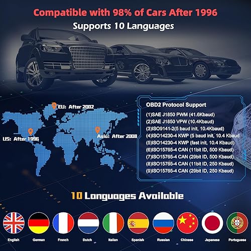 Miniatura 6 de ZMOON ZM201 - Herramienta de diagnóstico profesional OBD2, lector de código de motor de verificación mejorado con herramientas de diagnóstico de