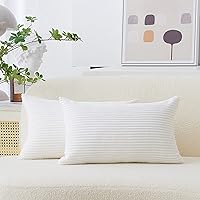 Vista 60 de Home Brilliant Fundas de Almohada Decorativas Blancas de 16x16, Juego de 2, Fundas de Almohada Decorativas de Acento, Funda de Almohada