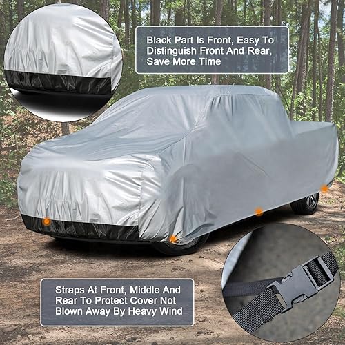 Miniatura 40 de Kayme - Cubierta impermeable resistente de 6 capas para camioneta, apta para todo clima, protección para exteriores contra lluvia y rayos UV, ajuste