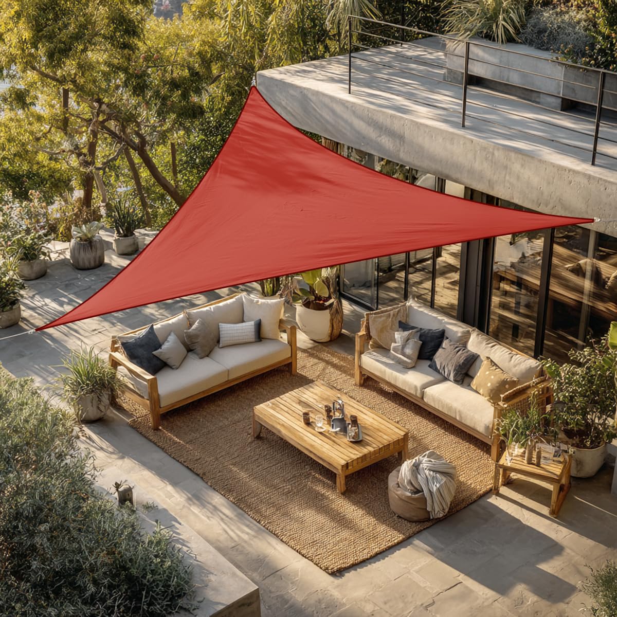 Green Bay Sun Shade Sail Outdoor Garden Patio Party Sunscreen Awning Canopy 98% UV Block Triangle Cream With Free Rope(3x3x3m) — view 18