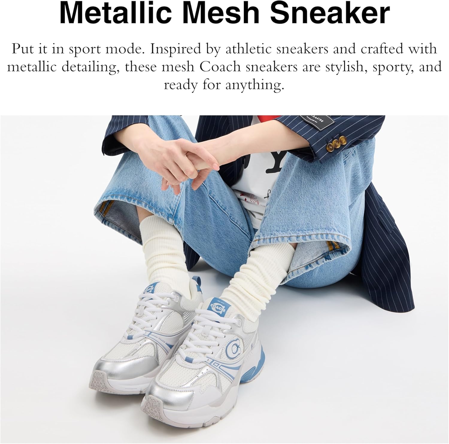 COACH Womens Metallic Mesh Sneaker - Image 2