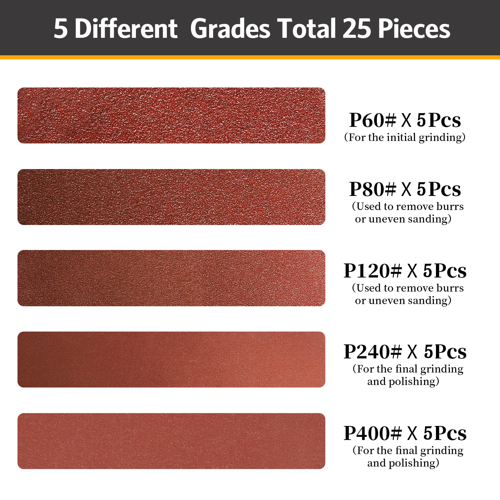 Bandas de Lijado Bandas de Lijado abrasivas de Grano 80/120/180/240/320/400 for pulir y desoxidar, adecuadas for lijadora de Banda 610X100(9X533MM)