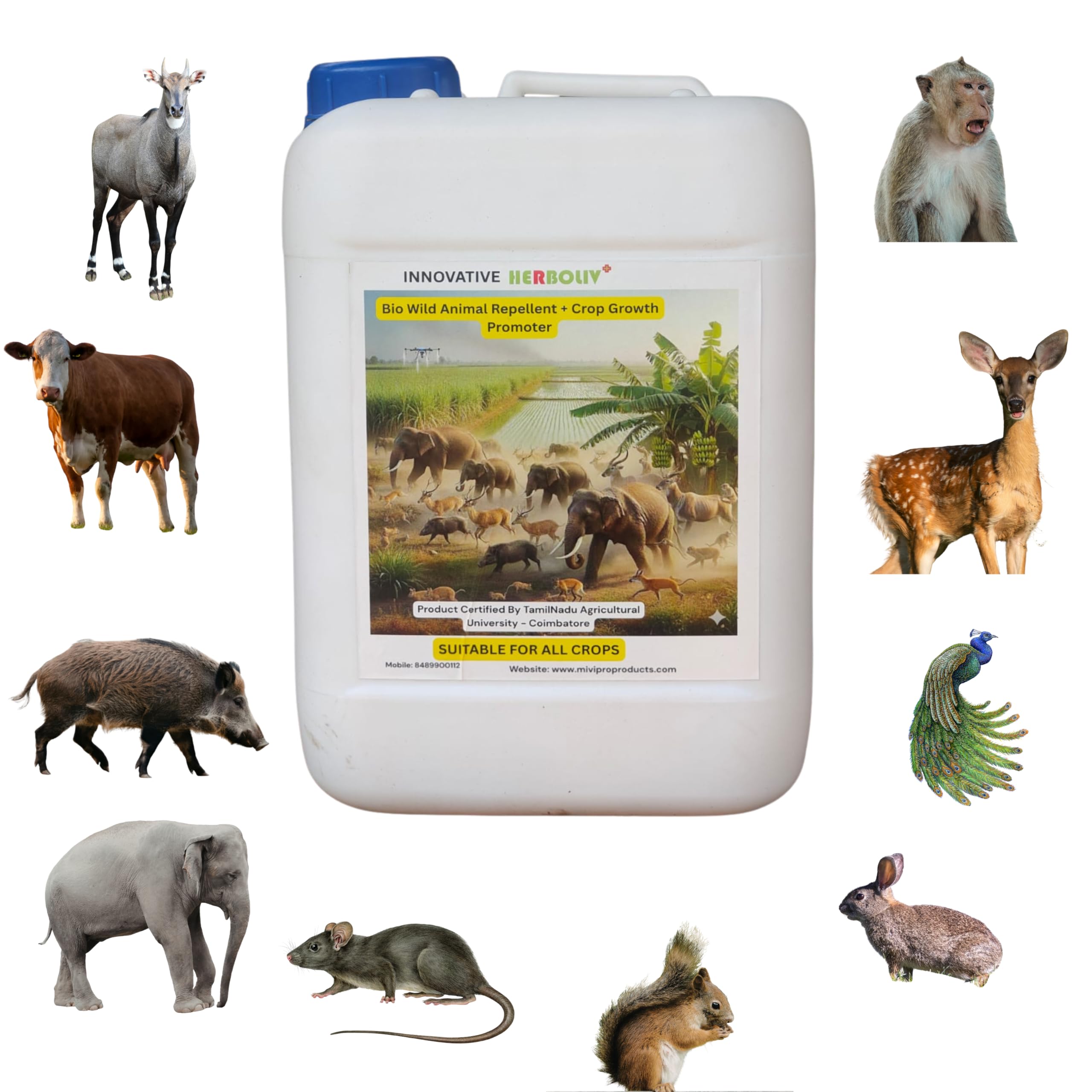 Bio Wild Animal Repellent and Crop Growth Promoter, Liquid, 10 Litres, Herbal Extracts, Suitable for All Crops-image-21
