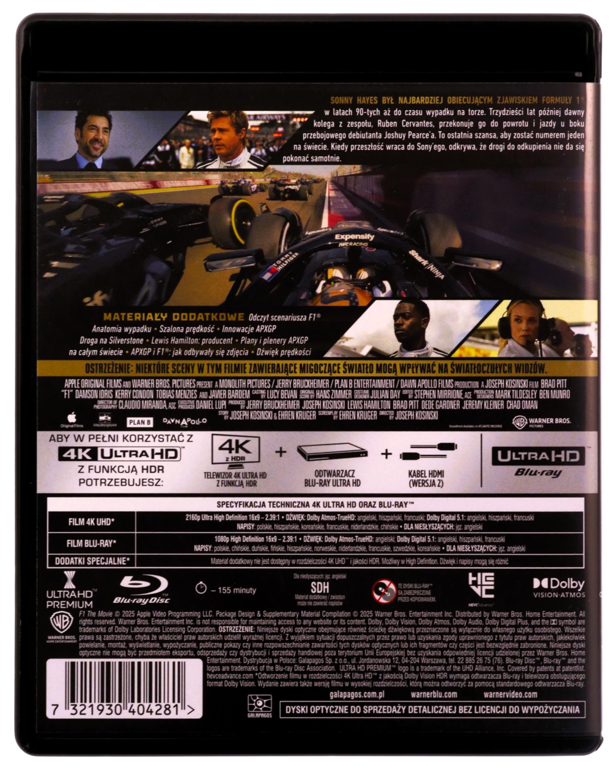 F1 4K [Blu-Ray] [Region Free] (Audio français. Sous-titres français)