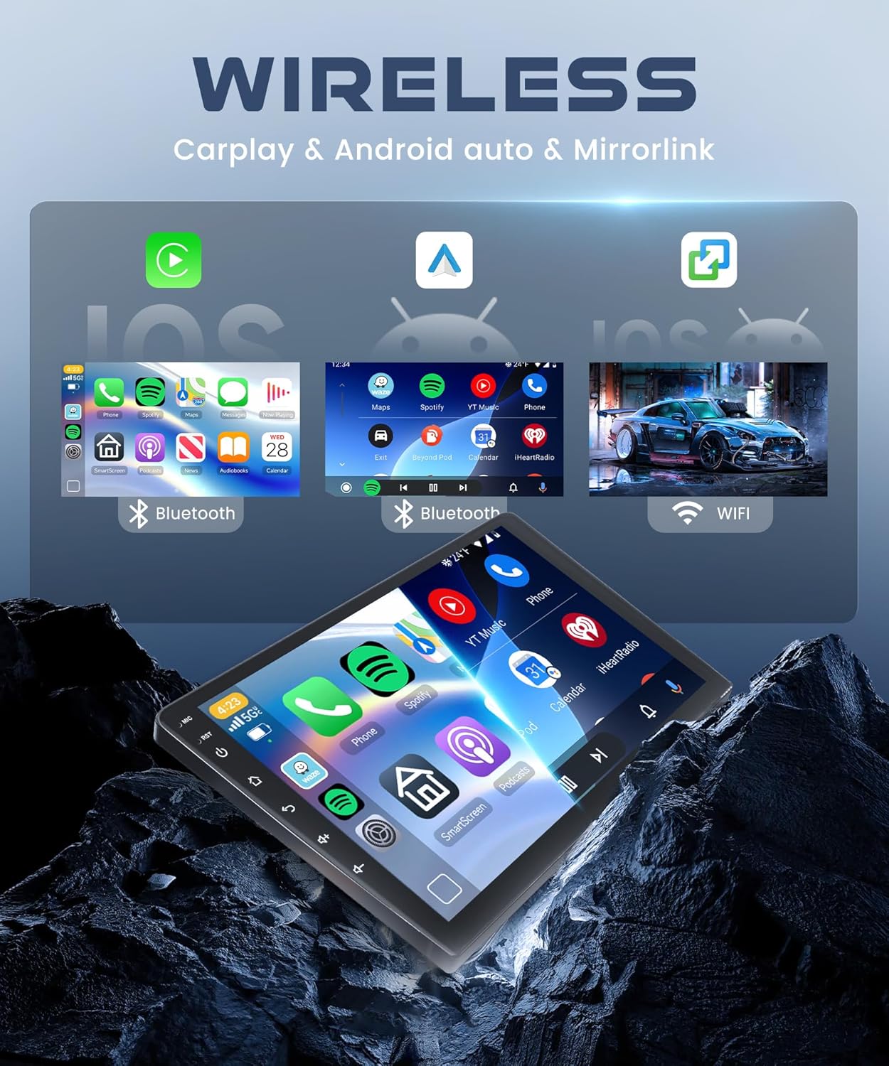 Rimoody 4G+64G Android Car Stereo for Mercedes Benz E Class W211 E200 CLS E320 E500 E350 W219 2002-2009 Wireless Carplay Android Auto, 9’’ Touchscreen GPS BT-5.0 5G-WiFi 32EQ FM/RDS Backup Camera SWC