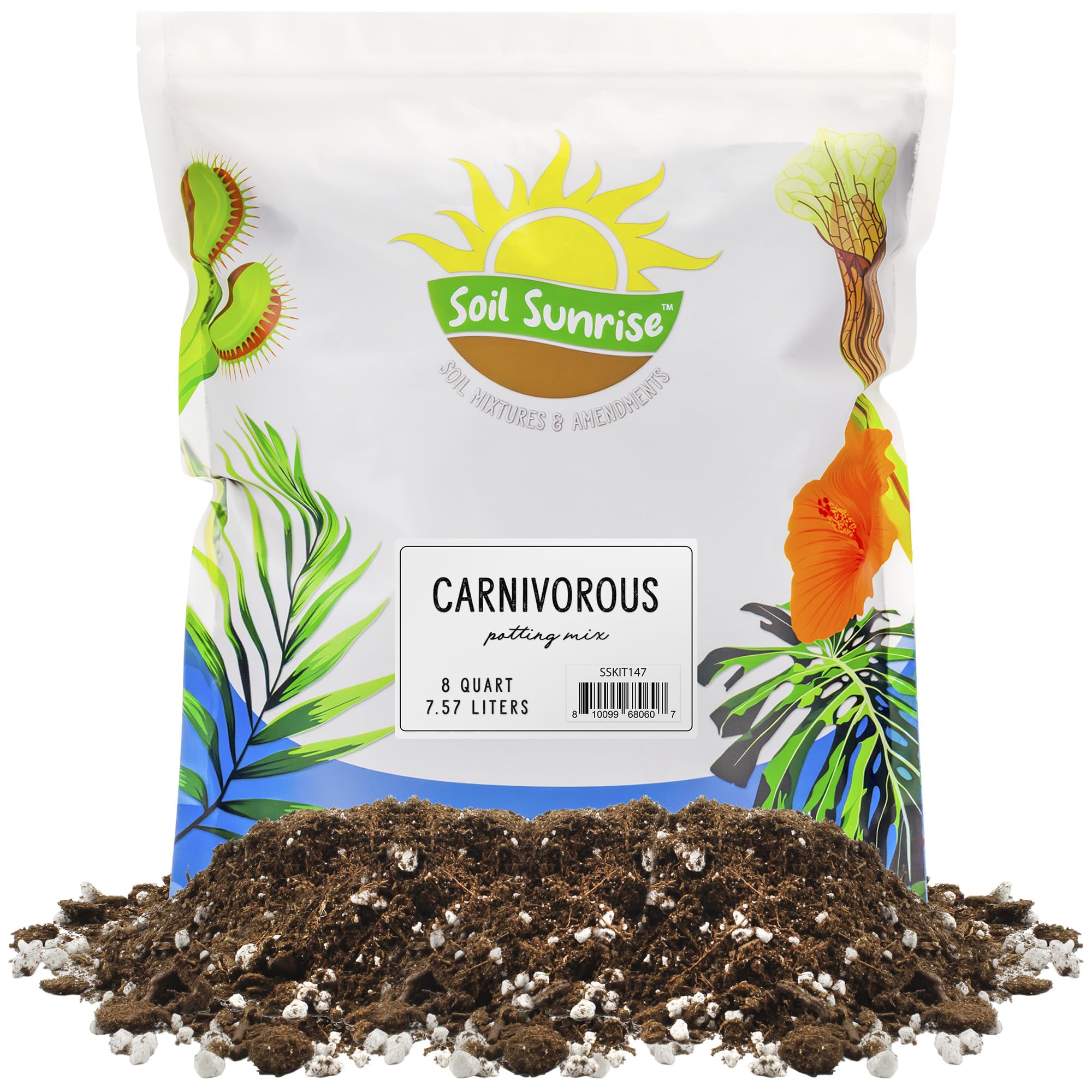 Carnivorous Plant Potting Soil Mix (8 Quarts), Ideal Additive for Venus Fly Traps, Sundews, and Pitcher Plants