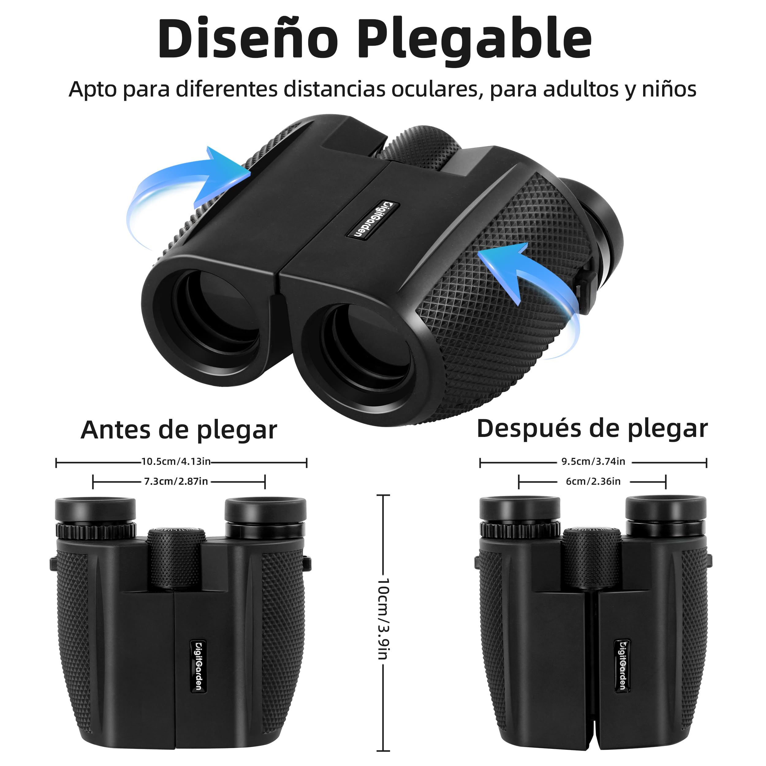 Prismáticos para Adultos y niños, 12x25 Compactos Prismáticos para Adultos con Gran Aumento, con Prisma BAK4 y Lentes FMC, para observación de Aves, conciertos, Viajes, Senderismo, al Aire Libre